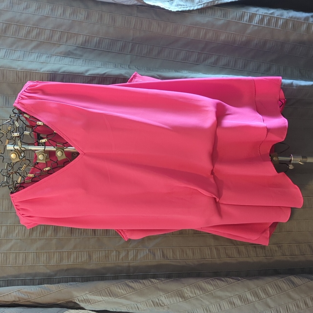 Fuscia dressy sleeveless shirt 2X